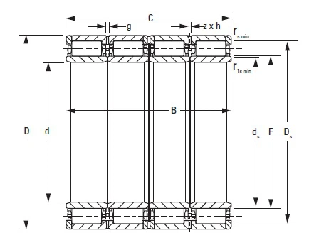 Drawing of the 1040RX3882 bearing Drawing of the 1040RX3882 bearing